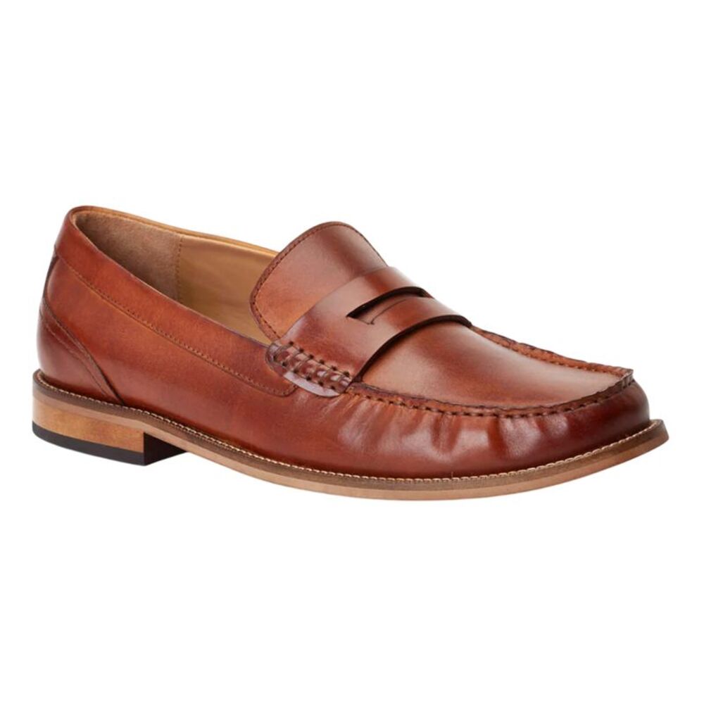 Base London Mens Garfield Leather Penny Loafers / Burnt Tan